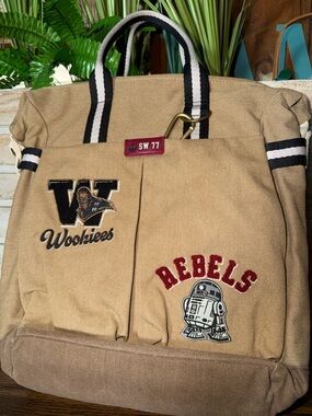 Star Wars Wookiees Rebels Canvas Backpack in Khaki with Black-White Straps